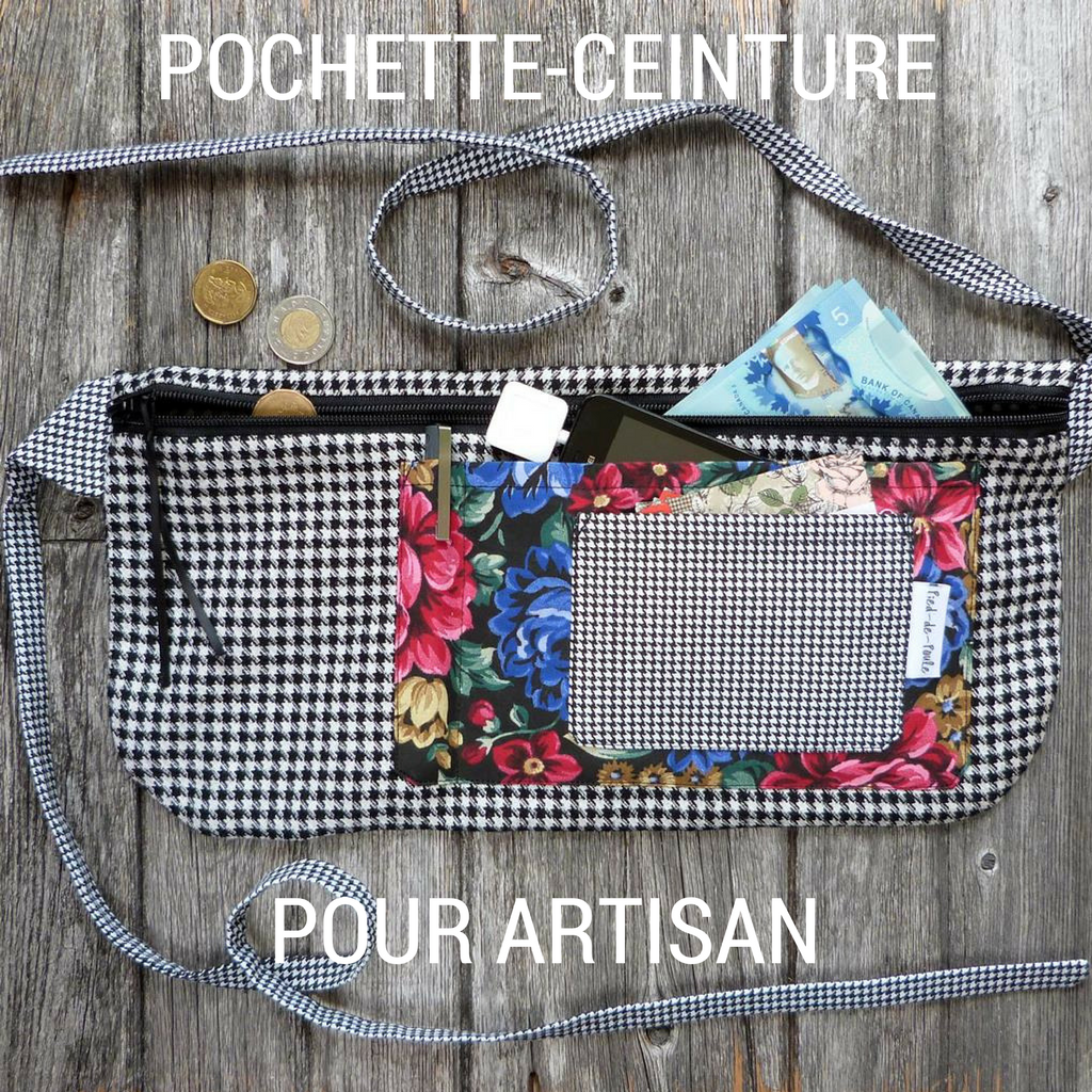 Pochette ceinture artisans marchés personnalisable Québec